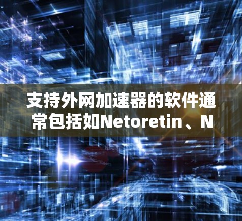 支持外网加速器的软件通常包括如Netoretin、Netoretin Pro、Netoretin Pro Pro等。以下是推荐的几种工具 支持外网加速器的软件通常包括如Netoretin、Netoretin Pro、Netoretin Pro Pro等。以下是推荐的几种工具