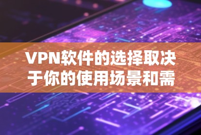 VPN软件的选择取决于你的使用场景和需求。以下是一些推荐的VPN软件，并根据你的具体情况提供建议